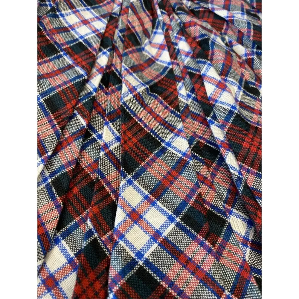 Vintage Sears Roebuck Girls 5 Jumper Skirt Bib Overall Wool Blend Plaid S MCM